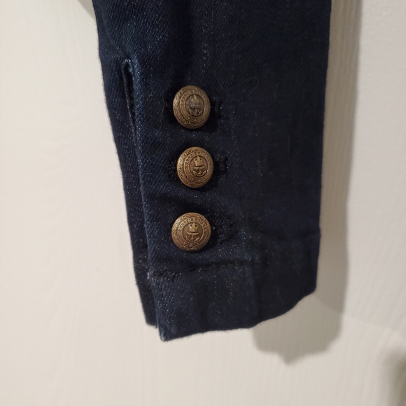 Ralph Lauren Dark Blue Structured Denim Military Jacket, Sz 14 - Picture 9 of 11
